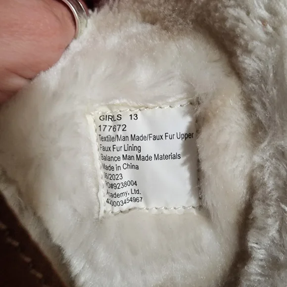 The Academy Brand Tan Boots with Gold Glitter and White Fur - Picture 6 of 6